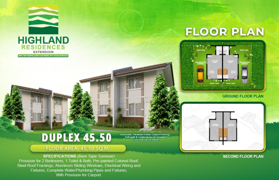 Highland Residences Ph 2 - DUPLEX 45.50